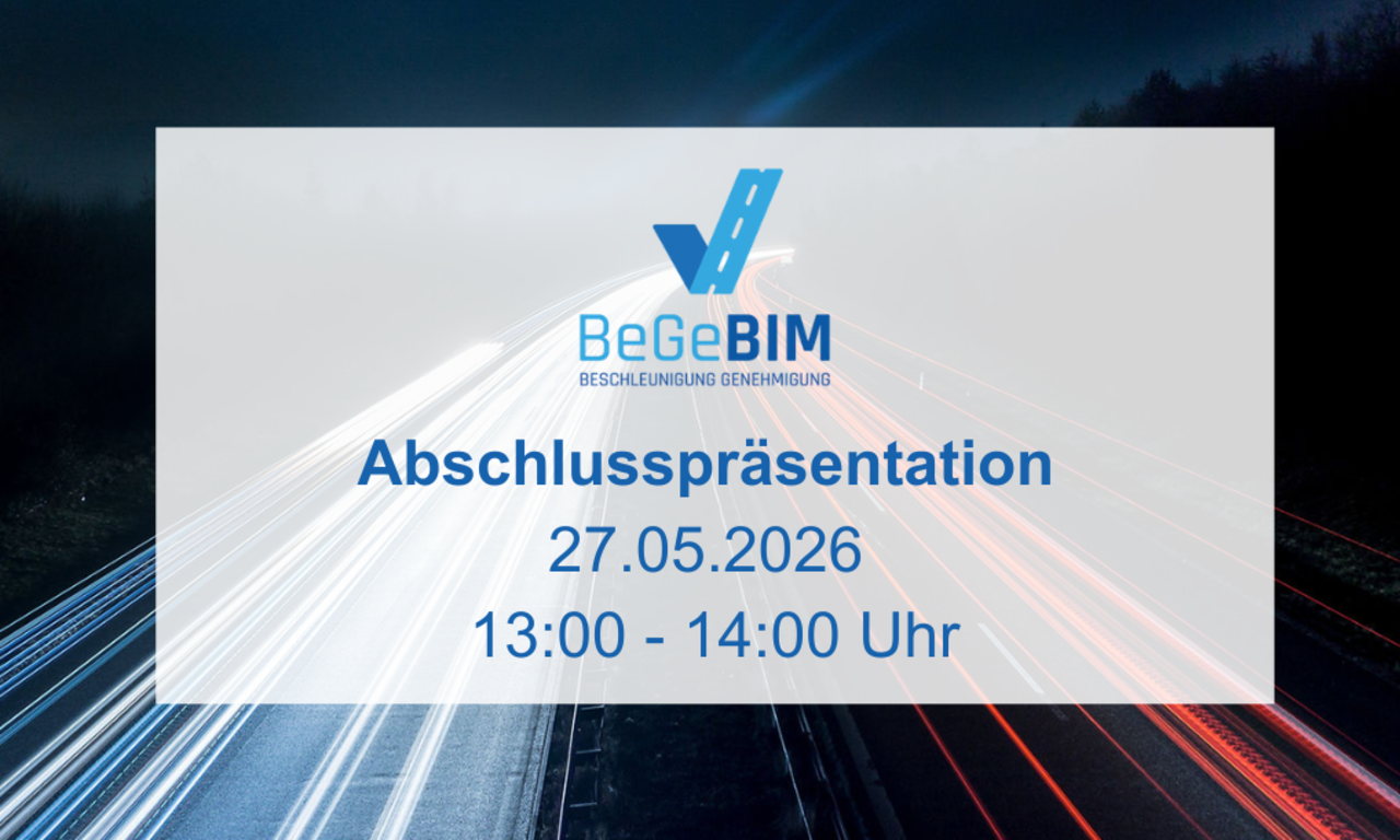 Einladungskarte zur Online-Abschlussveranstaltung des Projekts BeGeBim am 27.05.2027 von 13:00 bis 14:00 Uhr
