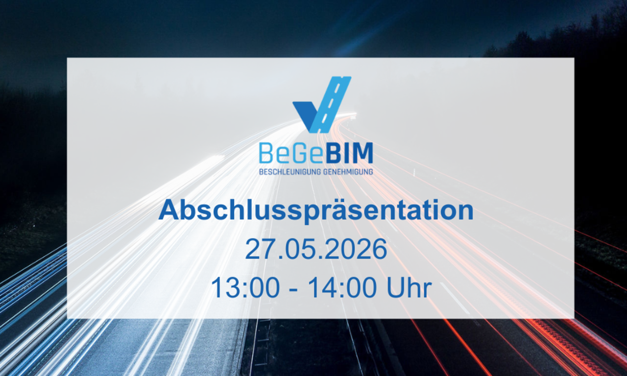 Einladungskarte zur Online-Abschlussveranstaltung des Projekts BeGeBim am 27.05.2027 von 13:00 bis 14:00 Uhr