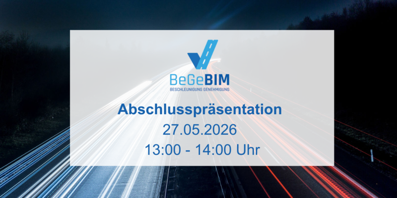 Einladungskarte zur Online-Abschlussveranstaltung des Projekts BeGeBim am 27.05.2027 von 13:00 bis 14:00 Uhr